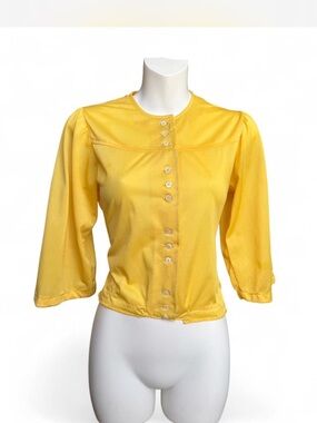 Kiss Yellow Button-Front Blouse